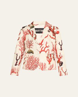 Libertine Venetian Coral Single-Breasted Short Jacket