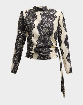 Libertine Venetian Lace Side-Tie Blouse
