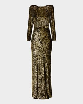 Libertine Vreeland Belted Leopard Gown
