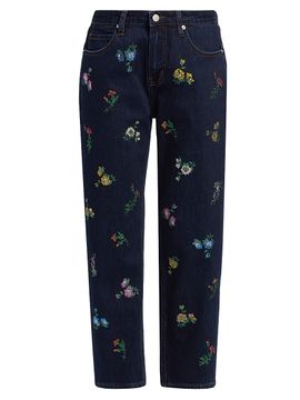 Libertine Women's Joy And Mirth Floral-Embroidered Boyfriend Jeans