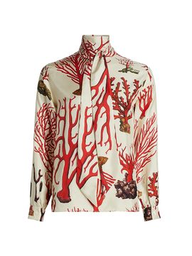Libertine Women's Keith Tie-Neck Silk Blouse