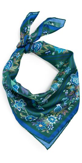 LIBERTY LIBERTY Tree of Life Silk Scarf Dark Green One