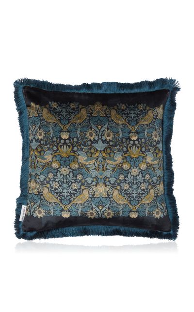Liberty London Liberty London Strawberry Thief Velvet Cushion Blue