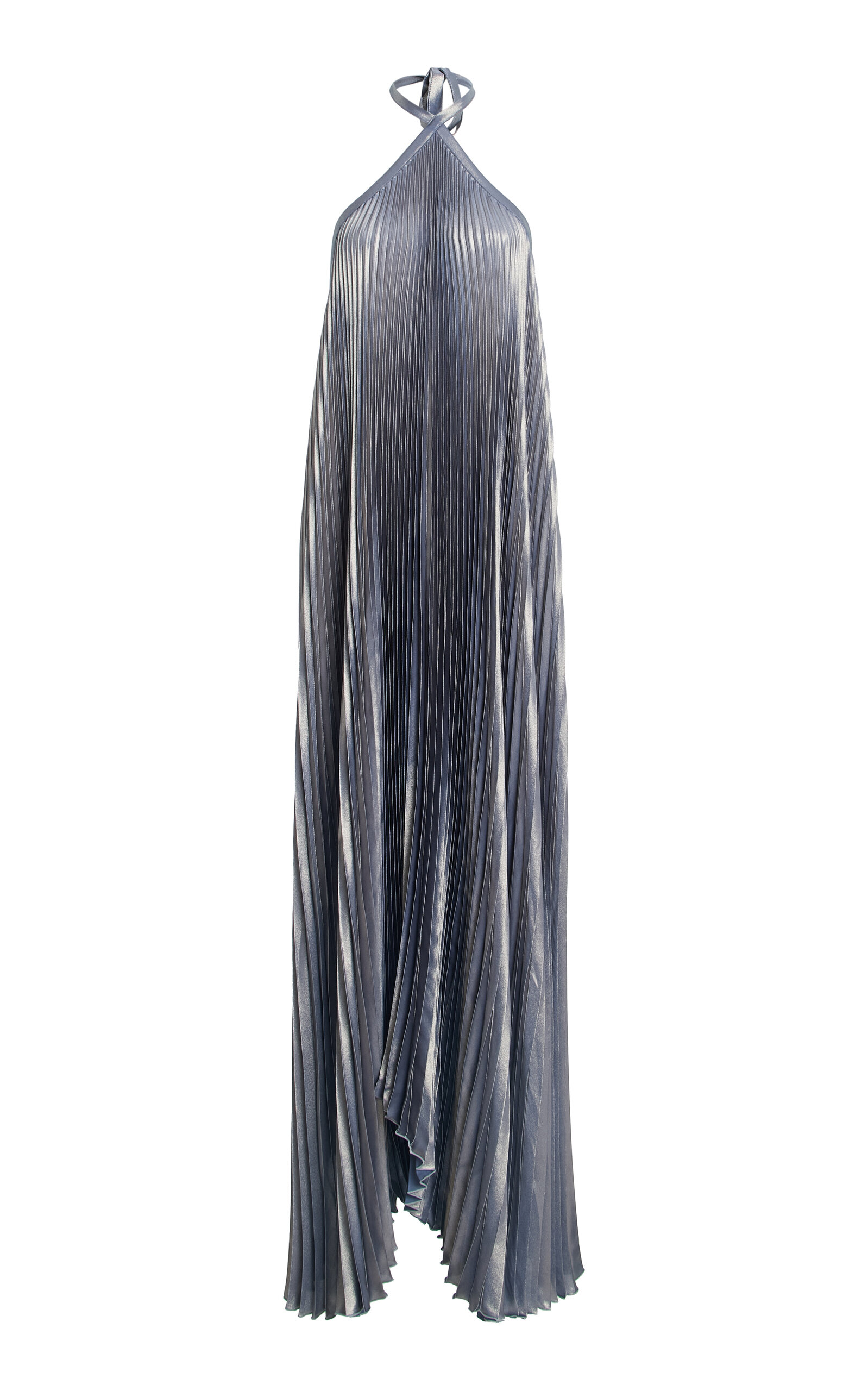 L'IDÉE L'IDÉE Deesse Pleated Halter Gown