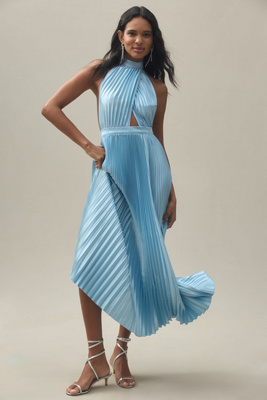blue lidee dress L'IDÉE - Soiree Pleated Halter Gown main image 0