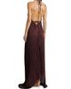 L'Idée Women's La Fete Boheme Shimmer Pleated Halterneck Gown - 5