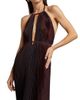L'Idée Women's La Fete Boheme Shimmer Pleated Halterneck Gown - 6