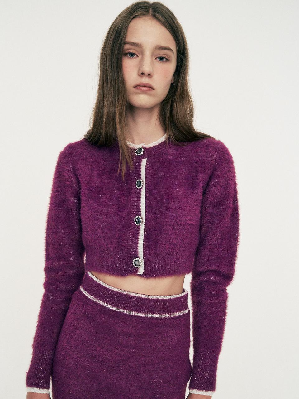 LIE MEQUE The Twinkle Cardigan Purple