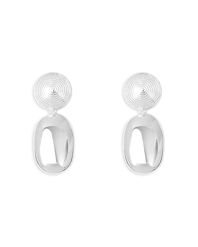 Lie Studio Lie Studio Carla Textured Circle & Oval Drop Earrings