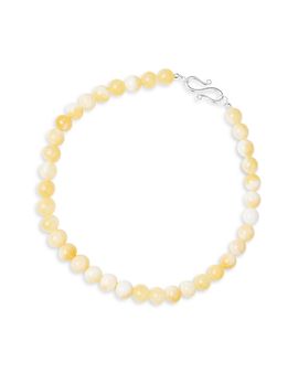 Lie Studio Lie Studio Mary Beige Topaz Beaded Necklace, 8.6