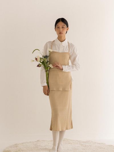 lienlier Warm Knit Skirt - Beige