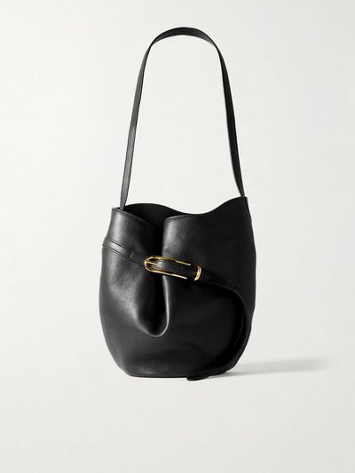 LIFFNER Buckled leather bucket bag