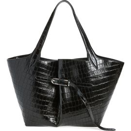 LIFFNER LIFFNER Belted Croc Embossed Leather Tote