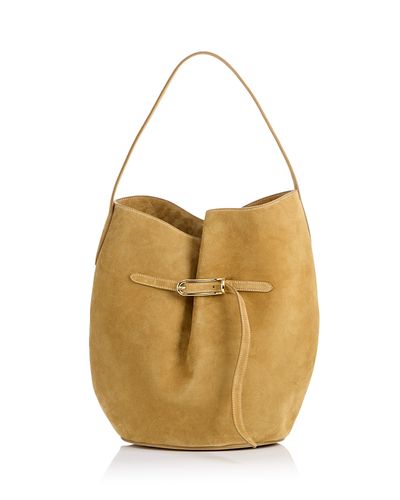 Liffner Liffner Belted Large Suede Bucket Bag