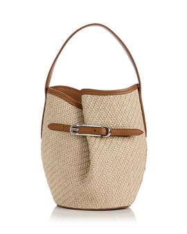 Liffner Liffner Belted Mini Raffia Bucket Bag