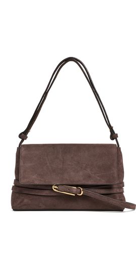 Liffner Liffner Belted Shoulder Bag Dark Brown/Gold Hardware One