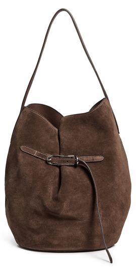 Liffner Liffner Large Belted Bucket Bag Dark Brown One