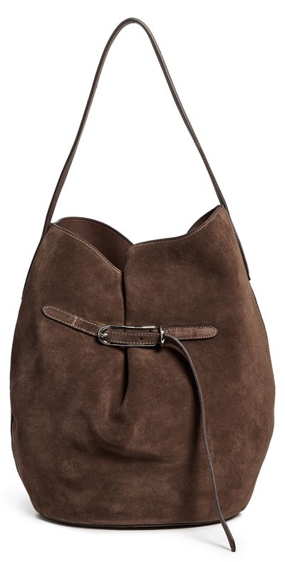 Liffner Liffner Large Belted Bucket Bag Dark Brown One
