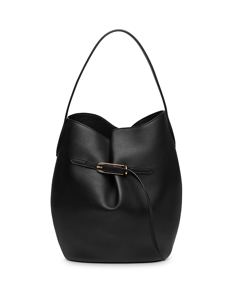 Liffner Liffner Large Belted Leather Bucket Bag