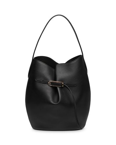 Liffner Liffner Large Belted Leather Bucket Bag