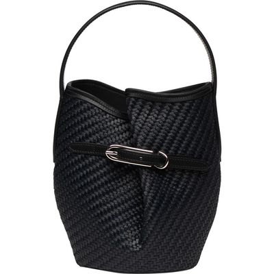 LIFFNER LIFFNER Mini Raffia Belted Bucket Bag