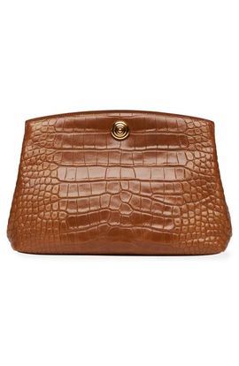 LIFFNER LIFFNER Pushlock Croc Embossed Leather Clutch