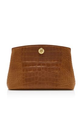 Liffner Liffner Pushlock CrocEffect Leather Pouch