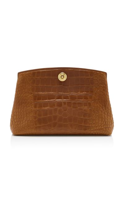 Liffner Liffner Pushlock CrocEffect Leather Pouch