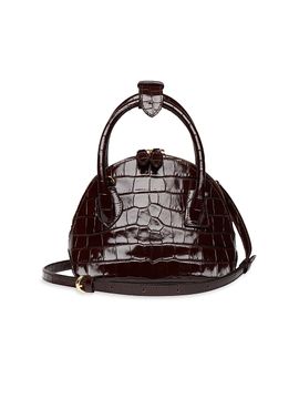 Liffner Women's Mini Croc-Embossed Leather Bowler