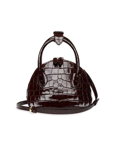 Liffner Women's Mini Croc-Embossed Leather Bowler