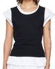 LII LII Black & White Tank-Layer T-shirt - 1