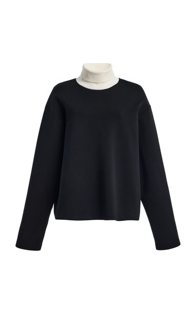 Lii Lii Contrast Turtleneck Jersey Top