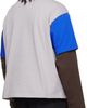 LII LII Gray Contrast Sleeve T-shirt - 3