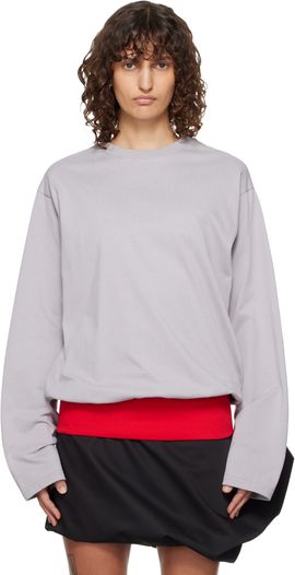 LII LII Gray Contrast Waistband T-shirt