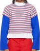 LII LII Purple & Red Cropped Stripe T-shirt - 1