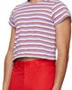 LII LII Purple & Red Cropped Stripe T-shirt - 4