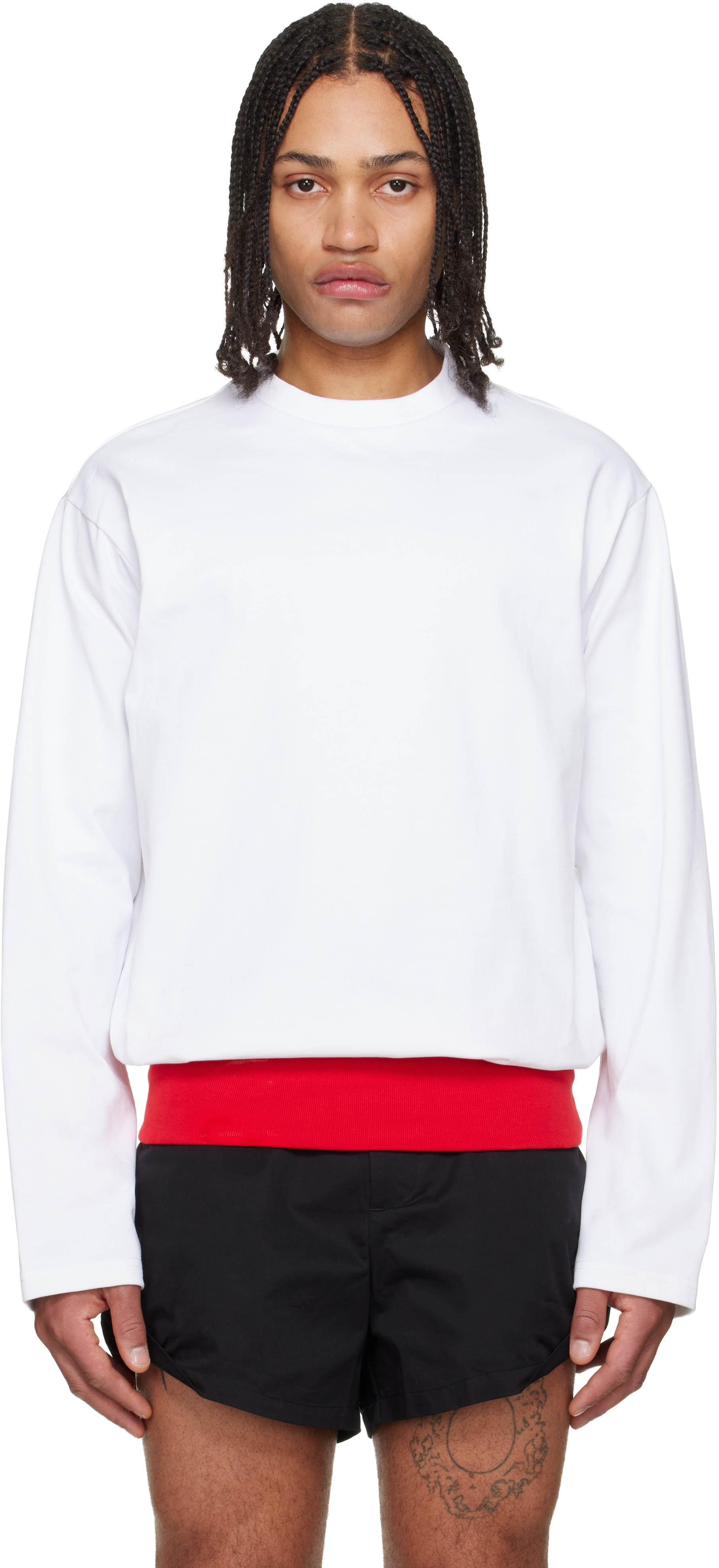 LII - White Contrast Waistband T-shirt