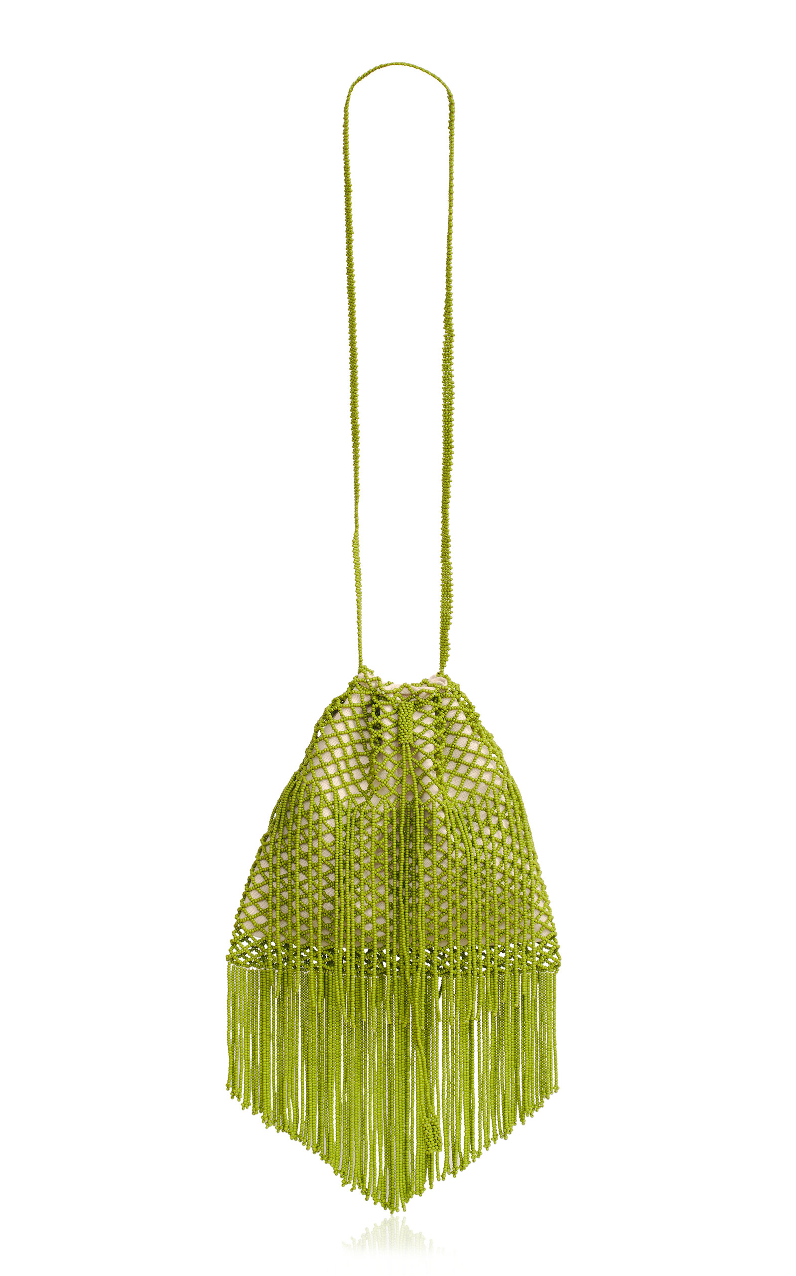 Like a Bird Like a Bird Fringe Olive Beaded Bag