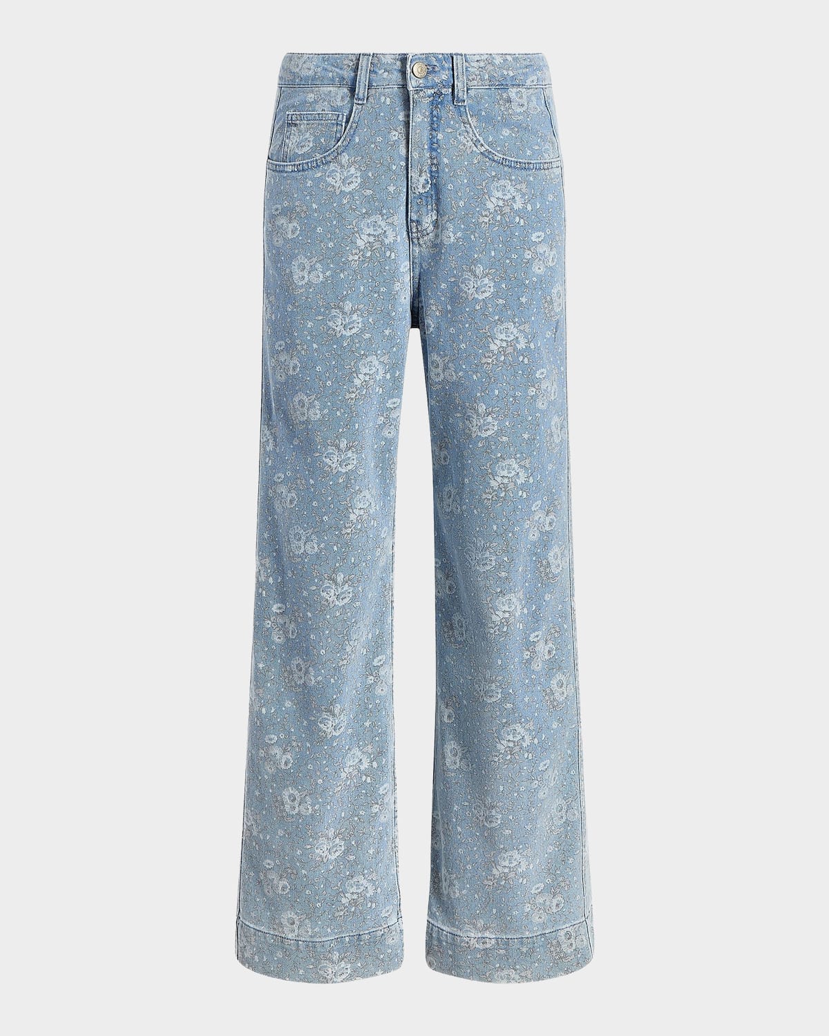 Likely Betsy Bouquet-Print Wide-Leg Jeans