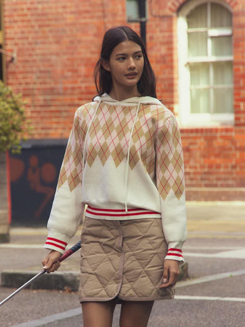 LIKK A line lightweight curot skirt (beige)