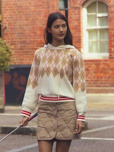 LIKK A line lightweight curot skirt (beige)