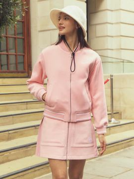 LIKK Back Pleats A line curot skirt (pink)