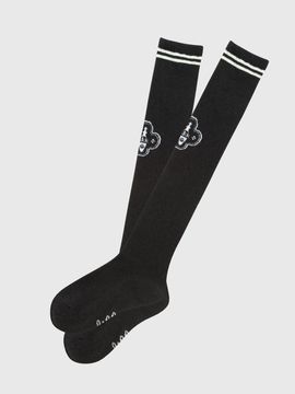LIKK Big Logo Line High Wool Knee Socks (Black)_L3D1 -