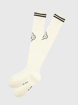 LIKK Big Logo Line High Wool Knee Socks (White)_L3D1 SC