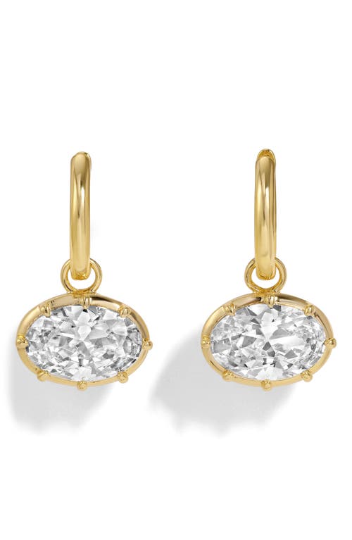 LILI CLASPE LILI CLASPE Cleo Oval Cubic Zirconia Charm Huggie Hoop Earrings