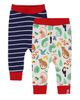 Lilly & Sid Lilly & Sid Organic Cotton Animal Safari And Stripe Print Leggings - 2 Pack - 1