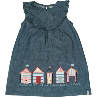 Lilly & Sid Lilly & Sid Organic Cotton Beach Hut Applique Dress