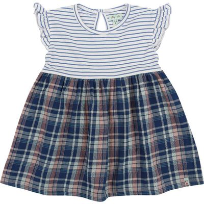 Lilly & Sid Lilly & Sid Organic Cotton Check And Stripe Dress