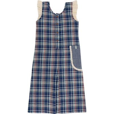 Lilly & Sid Lilly & Sid Organic Cotton Check Print Jumpsuit