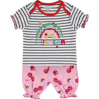 Lilly & Sid Lilly & Sid Organic Cotton Cherry Print Top And Legging Set